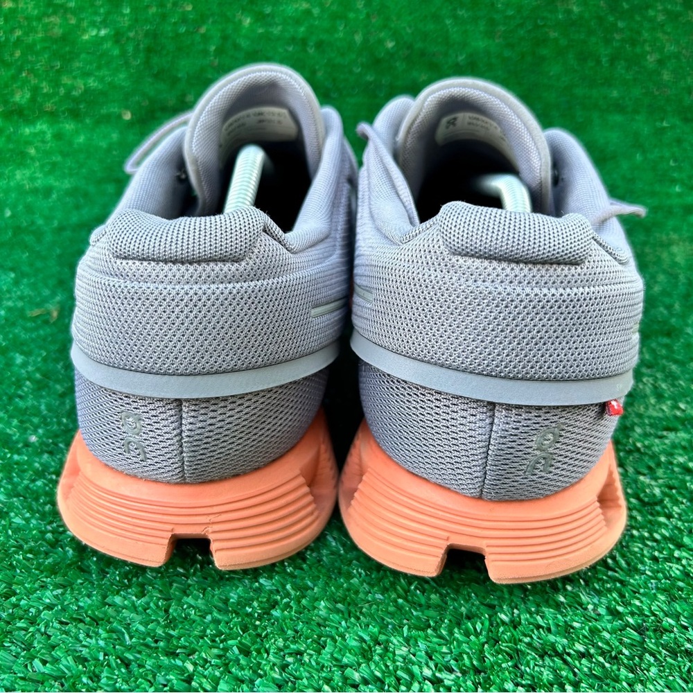 On Running Gray and Orange Athletic Shoes - Picture 4 of 9